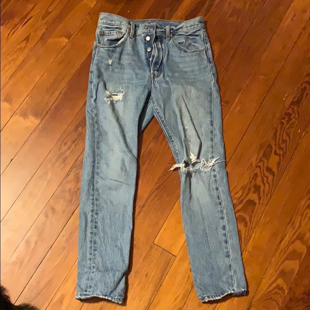 Levi’s 501 high waisted destroyed Skinny jeans